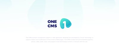 One Cms Landing page UI/UX