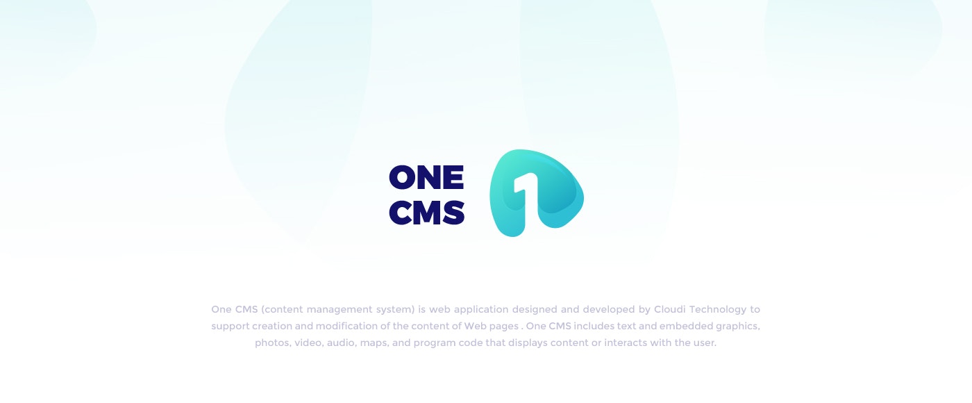 One Cms Landing page UI/UX